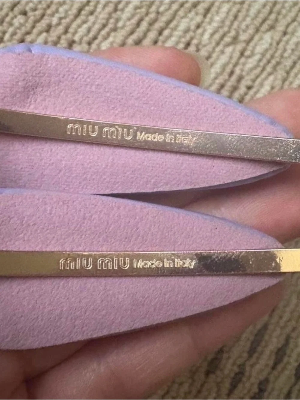 2 Miu Miu Logo Hair Clips